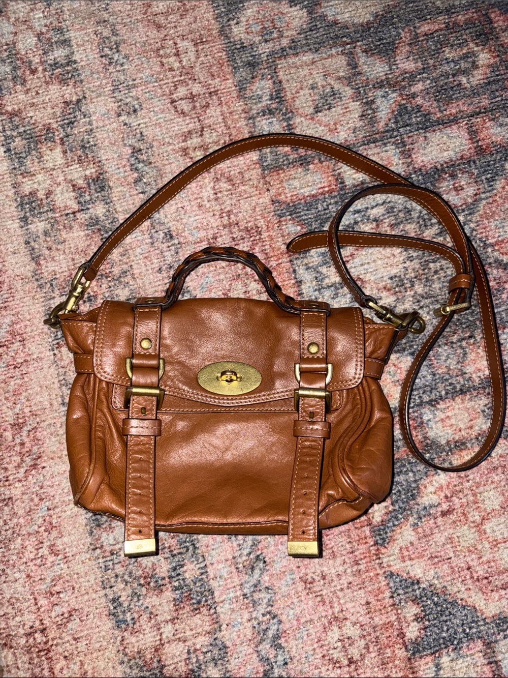 Mulberry Mini Alexa Crossbody Bag with Gold Hardware